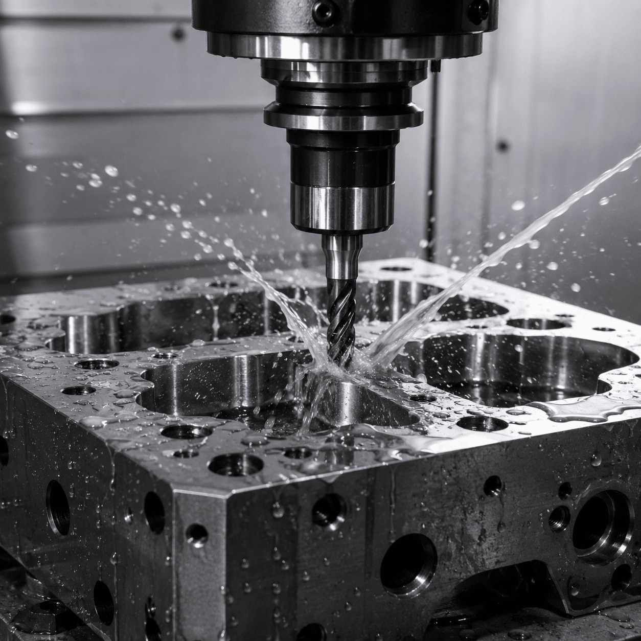 CNC machining with coolant